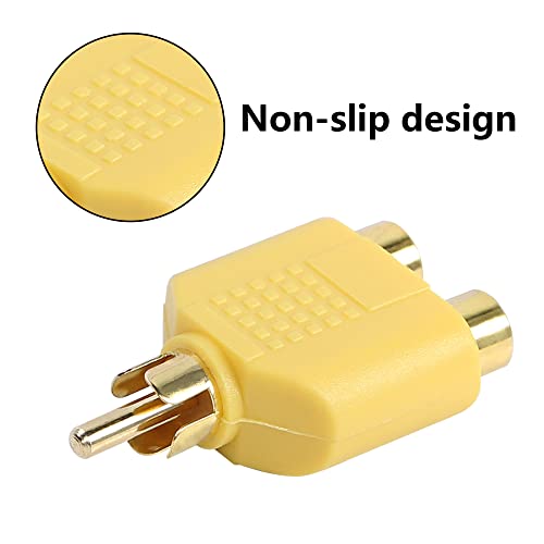 image for RCA Splitter Adapter YACSEJAO Gold Plated RCA Male to Female AV Splitt