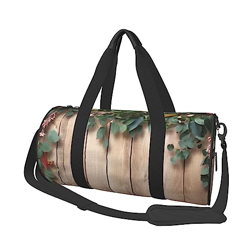 Sac de fitness floral imprimé feuilles sac à main d'entraînement noir pour adulte