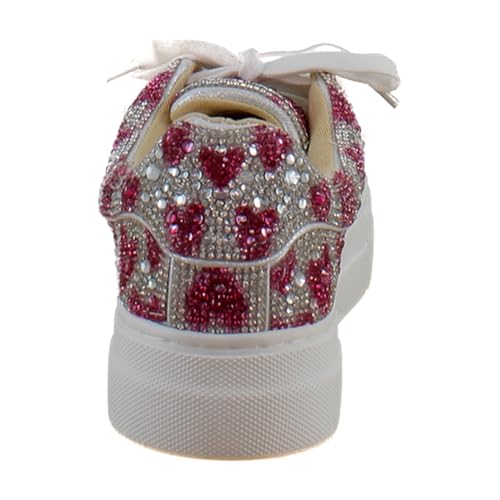 Image of Betsey Johnson Sidny Women's Fashion Sneakers Fuchsia Hearts Size 6 M