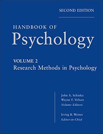 Handbook of Psychology, Research Methods in Psychology: 2 Volume 2 Edition book cover