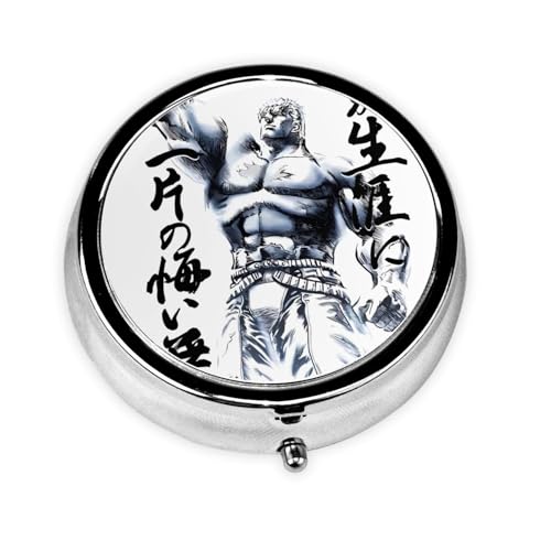 北斗の拳 ピルケース 携帯用 薬ケース 薬箱 薬 飲み忘れ防止 ピルケース 丸い 日常の医療のために ビタミン&サプリメント ネックレス 紐 ネジ 収納ケース