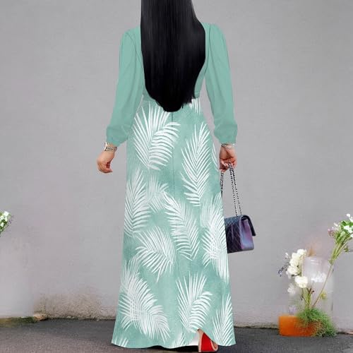 Image of PinkPatty Plus Size Dresses for Curvy Women V Neck Flowy Long Sleeves Wrap Maxi Dress Travel Vacation Outfits