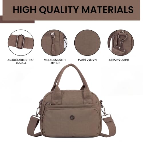 Image of TS WITH TECHSUN Small Women Crossbody Sling Bag Handbag for Travel Office Use, Water Resistant Nylon Shoulder Purse, Adjustable Strap Multipocket Organizer (25(L) X 19(H) X 9(W) CM)