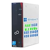 デスクトップパソコン 富士通 ESPRIMO D588 Windows11 整備済 第8世代 Core i3 8100 メモリ16GB 大容量 高速 M.2 NVMe SSD 256GB + HDD 500GB 秒速起動 高性能 DVD Display Port マルチ画面対応 MsOffice 2021
