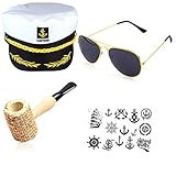 Matrosenkostüm-Set: Sie erhalten, was Sie in den Optionen sehen. Tolles Partyzubehör für eine nautische Motto-Geburtstagsfeier, Junggesellen- und Junggesellinnenabschiede, Kostümpartys oder jede Gelegenheit!