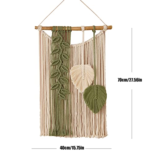 Fofetbfo Macramê decoração de parede boho tecido folha borlas decoração de parede arte de parede mod