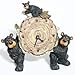 Willie Black Bear with Cub Holding a Birch Log Clock 8