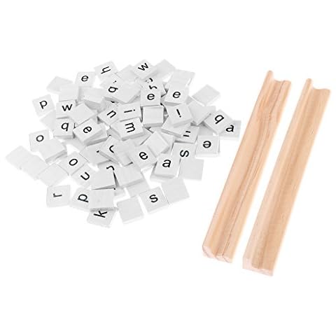 FITYLE 100 Wooden Alphabet Spelling Tiles Cover