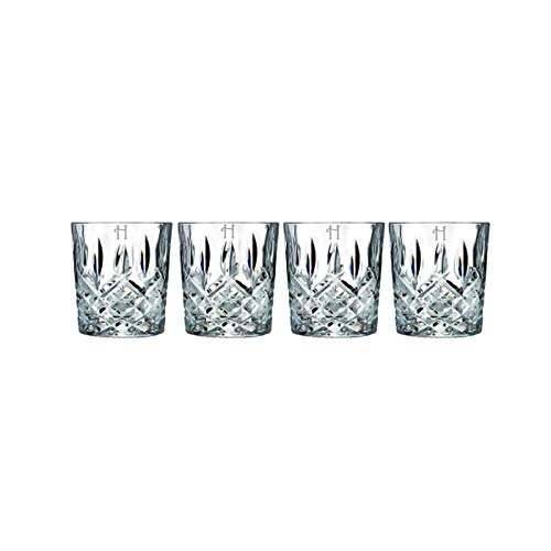 Waterford Marquis Markham Personalized DOF Crystal Whiskey Glasses Set of 4 Custom Engraved Rocks Glasses for Whiskey Bourbon Scotch Rye