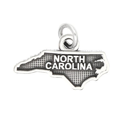 LGU Sterling Silver Oxidized North Carolina Charm
