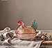 ccsxqy Vintage Glass Hen on Nest Dish with Lid - Large Pedestal Rooster Glass Candy Bowl, Colorful Crystal Candy Jar for Snacks, Dessert, Cookies | Home Kitchen Office Tabletop Decor