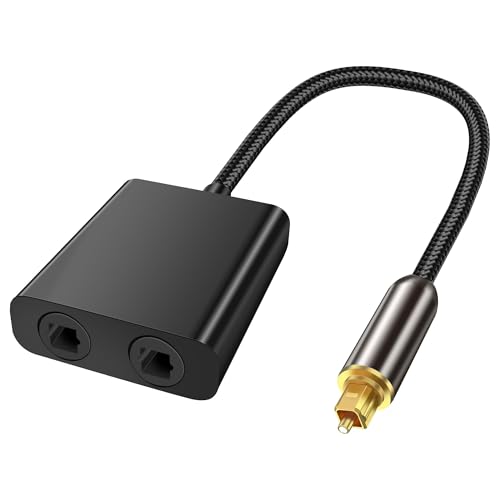 Répartiteur optique Toslink double port avec connecteur plaqué or pour son numérique cristallin