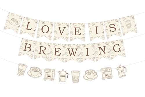 Bannière Love Is Brewing pour célébrer la future mariée lors d'un EVJF inoubliable