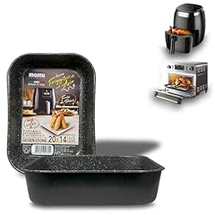 ARCA, Set 2 Teglie Rettangolari 20x14x5 cm per Friggitrice ad Aria e Forno, Antiaderenti e Adatte alla Lavastoviglie, in Alluminio, Made in Italy