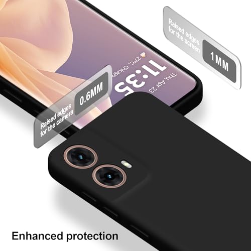 Image of Back Cover Silicon Flexible Shockproof Anti Scratch Back Cover for Motorola Moto G96 5G - Black