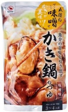 NT# Banjo Kaki Nabe No Tsuyu Delicious Oyster Hotpot Base 750G -Hiroshima prefecture Fuchu-shi made mainly miso, and five kinds of miso are combined, it has a deep taste of hot pot soup.