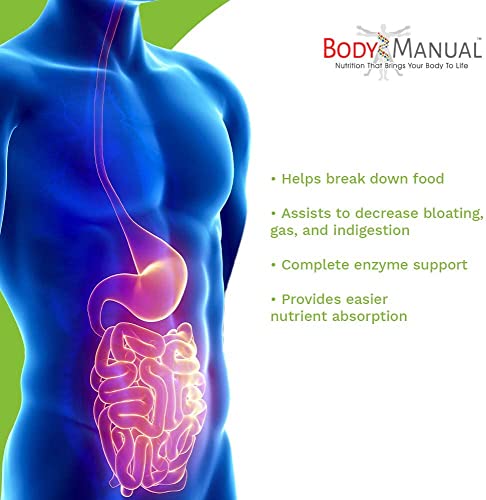 Body Manual Digestive Enzyme Supplement | Supports Healthy Digestion & Nutrient Absorption | Gluten, Dairy, Soy, And Gmo Free (180 Capsules) #TOP7