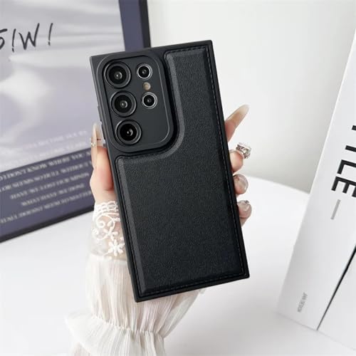 Coque cuir luxe Samsung S22 Ultra noir, protection élégante antichoc et silicone