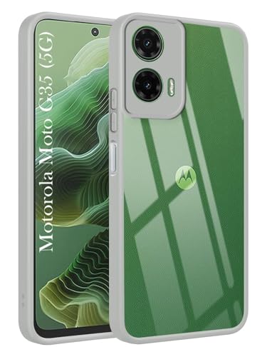Image of Jkobi Ultra-Hybrid Back Cover Case for Motorola Moto G35 5G (Lifetime Anti Yellow | Anti Scratch | Crystal Clear Shockproof)