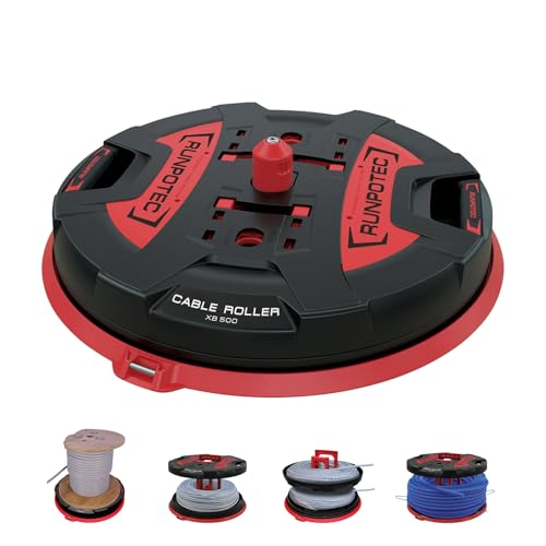 RUNPOTEC - XB 500 Cable Roller/ Kabelabroller | Universeller Kabeltrommel Auf- & Abroller für alle Arten von Kabeln Rohren Leitungen & Kabeltrommeln | Kabelaufroller belastbar bis 800kg | Ø 50cm