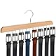 WLLHYF 1 Stück Gürtelaufhänger Stabiler Krawattenhalter mit 14 Haken 360° Drehbarer Platzsparender Organizer für Tanktops, Schals, BHS, Taschen (Holzfarbe)