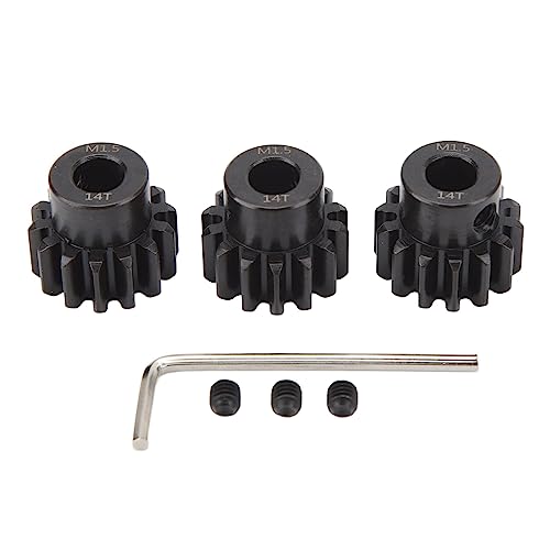 3Pcs RC Car Gear Set M1.5 8mm Inner Hole, Steel Motor Pinion Gears for 1/5 1/8 1/10 Scale Model Cars, Professional Design with F
