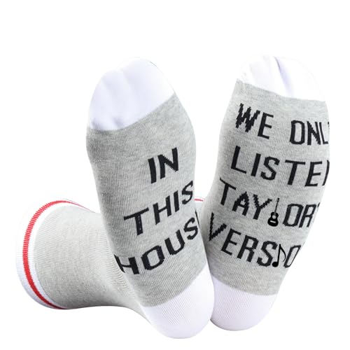 GJTIM 2 Pairs Singer Music Album Inspired Gift Socks Music Lover Gift Singers Merchandise Novelty Socks for Singer Fans (Listen Version)