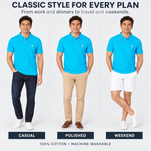 Image of U.S. POLO ASSN. Men Cotton Regular Fit Solid Polo With Small Pony