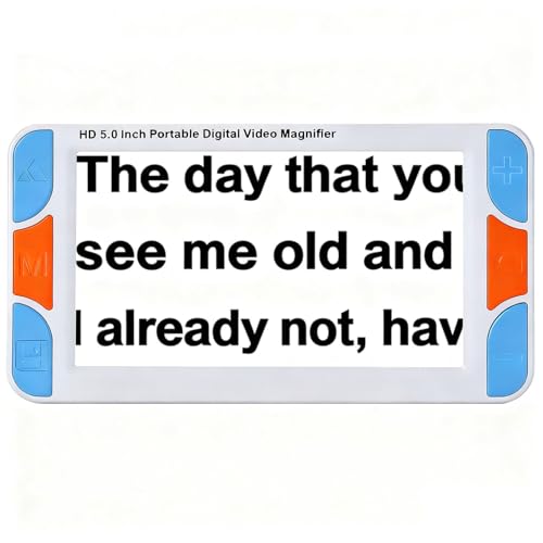 WACLMOTAKE Videoingranditore Digitale Portatile Lente di ingrandimento per ipovedenti da 5 Pollici, ausilio visivo per Gli Anziani, ipovedenti, per la Lettura 3X - 48X Zoom,Uscita HDMI/AV