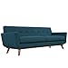 Modway Engage Mid-Century Modern Upholstered Fabric Sofa in Azure