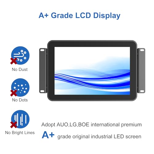 Image of GreenTouch 10.1 Inch Open Frame Touchscreen Android All in one LCD Monitor PC - Industrial Touch Display - Built-in Speakers, WiFi & BT, RK3566 RAM 4G & ROM 32G - Front IK08 /IP65