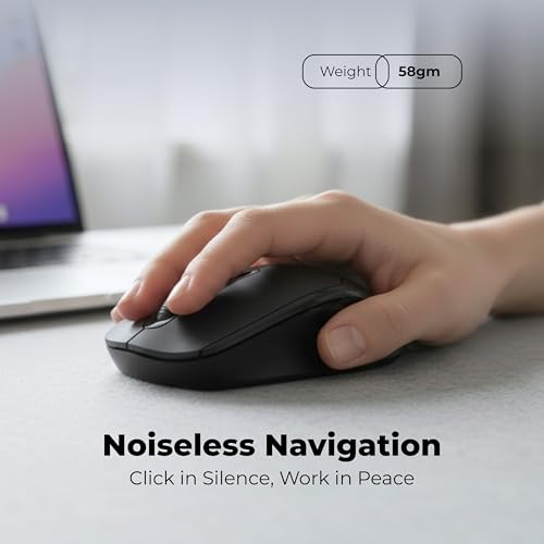 Image of Geonix Nimbus 07 Optical Wireless Mouse, Dual Mode (2.4GHz + Bluetooth), 4 DPI Modes, Type-C Rechargeable, High Precision Tracking, 10 m Range, 4-Button Ergonomic Design (Black)