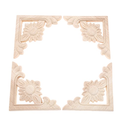 MUXSAM 4er Set Holz Schnitzereien Eckelemente