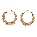 messing ohrringe verträglichkeit Hergestellt aus Messing. 81stgeneration Frauen Messing Gold Ton Ethnische Hoop Tribal Indische Ohrringe