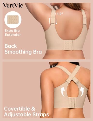 Image of Vertvie Jelly Bras for Women No Underwire Minimizer Support | Plus Size Older Lift, Full Coverage & Smoothing Back, Push Up, Separation & Supportive, Soft Comfy Seamless Wireless Bralette
