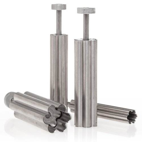 Ateco Plunger With Plain Edge Flower Cutter Set In Graduated Sizes, Stainless Steel, 4 Pc Set #TOP29