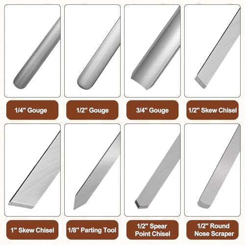 LEONTOOL 旋盤用バイト木工彫刻刀セット 8本