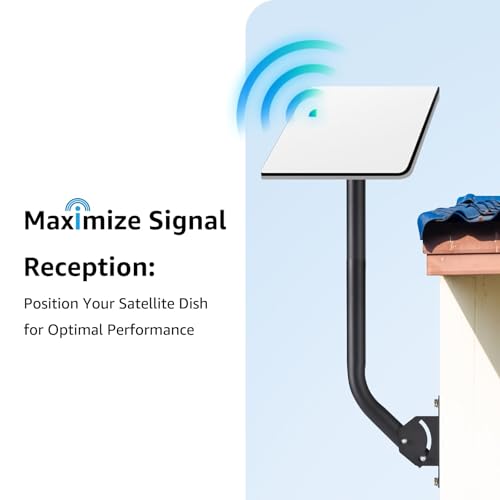Image of Starlink Gen 2 Mount Adjustable Starlink V2 Mounting Kit Long Wall Mount J Pole Roof Mount (1.4 inch Dia x 17 inch L Short Pipe) for Internet Satellite TV Antenna Weather Station