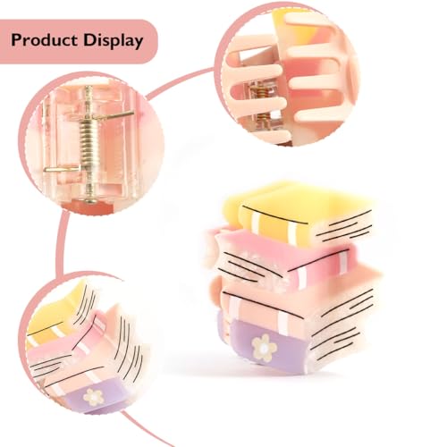 Acetate Book Hair Claw Clip Personalized Cute Girls Back to School Book Hair Claw Clip for Women Teacher Gift 1 Pieces