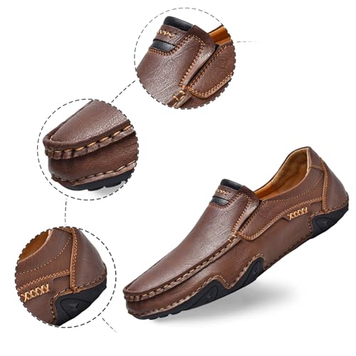 Men's Leather Slip On Loafers Casual Shoes Comfortable Lightweight Walking Driving Dress Loafers for Daily Wear2