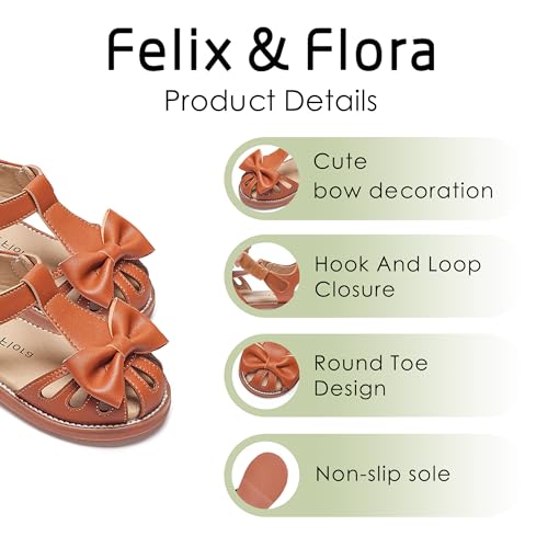 Image of Felix & Flora Toddler Girls Sandals Soft Rubber Princess Flat Shoes Flower Girl Shoes