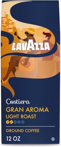 Image of Lavazza Costiera Gran Aroma Ground Coffee 12oz Bag, Light Roast, Smooth and Aromatic Taste, Intensity 2 /5, 100% Arabica, Ideal for Drip Brewers,Package May Vary (Pack of 6)