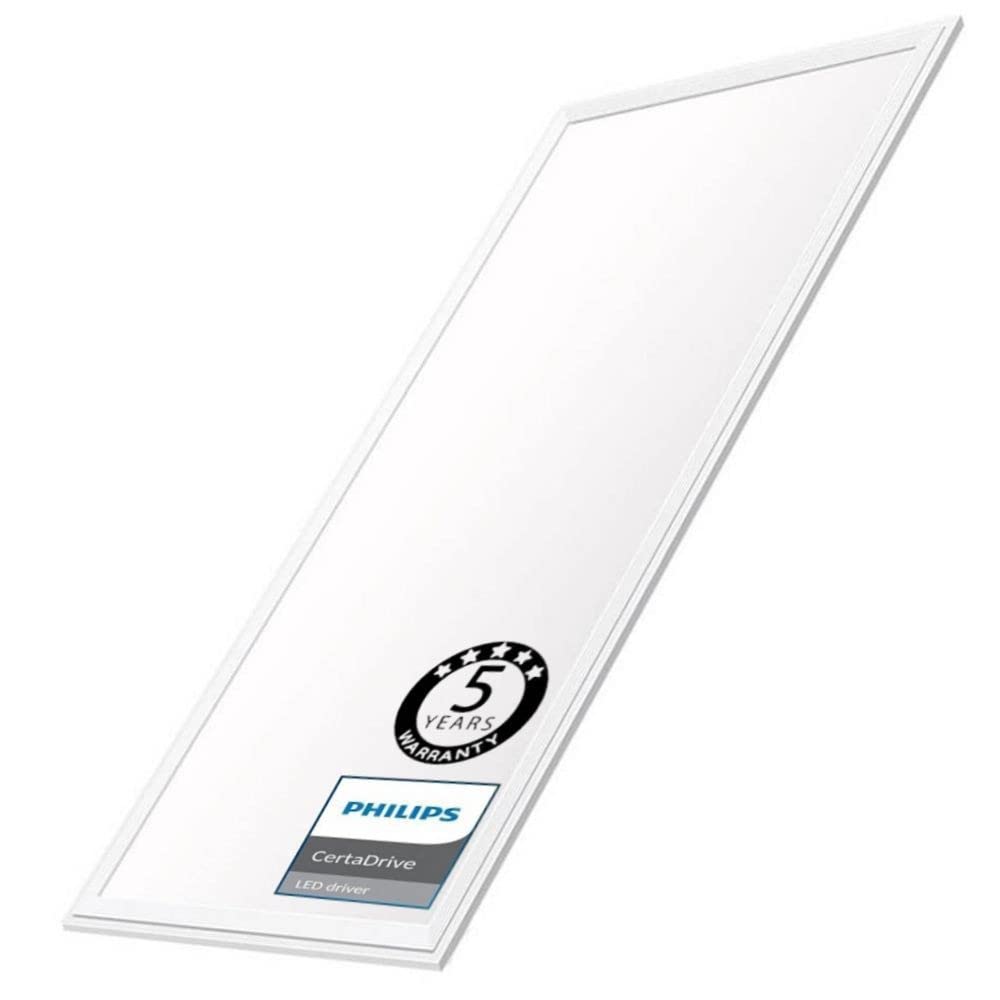 FactorLED Pack 2x Panel LED 120x60 80W, 2 unidades Lampara LED para Falso Techo, Driver Certa PHILIPS Placa LED para Techo Técnico, Bajo Consumo, 8500Lm, Marco Blanco (Blanco Neutro)