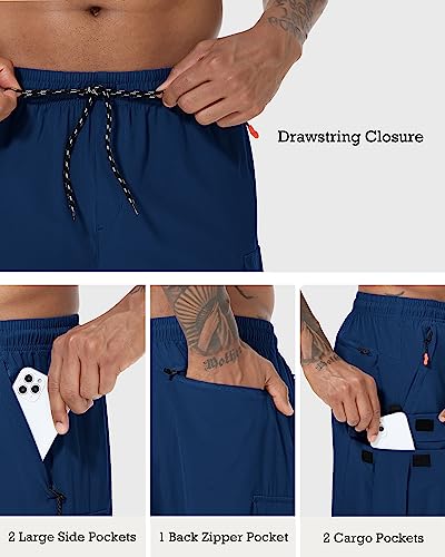 Image of Men's Cargo Shorts Quick Dry Lightweight Stretch Hiking Shorts for Men with 5 Pockets No Lining