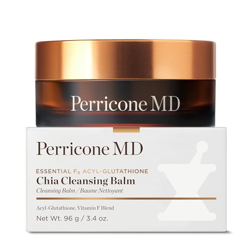Perricone MD Essential Fx Acyl Glutathione Chia Cleansing Balm, 3.4 oz.  Melt Away Cleansing Balm with Acyl Glutathione & Vitamin F – Dissolves Dirt, Oil & Makeup Including Eye Makeup