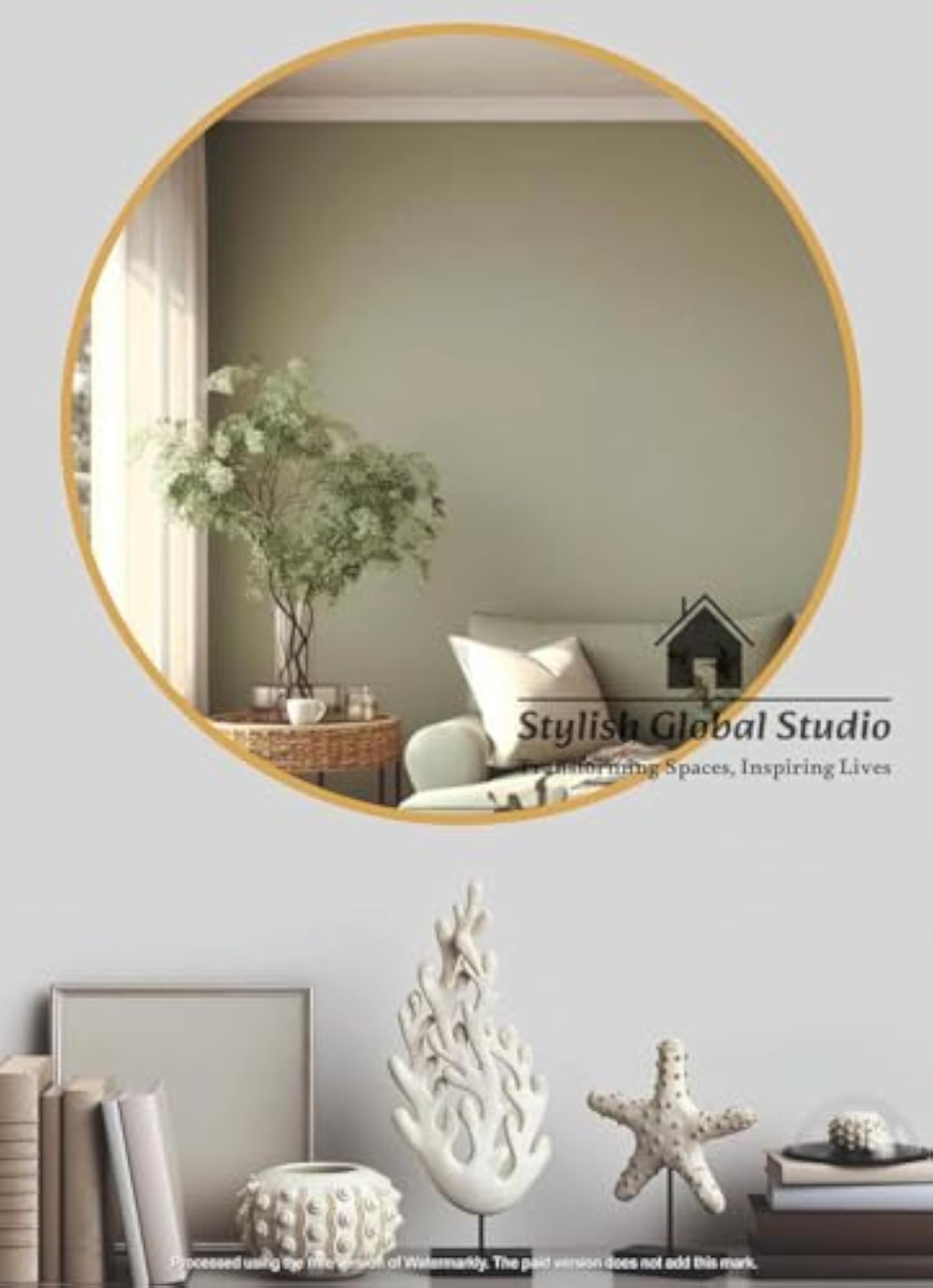 Stylish Global Round Mirror for Bathroom and Home Decor
