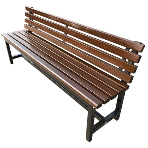 Banc de parc en métal résistant aux intempéries avec lattes bois