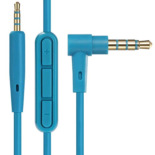 Earla Tec Replacement Audio Cable Cord Extension Wire for Bose QuietComfort QC25 QC35 Headphones with in line Mic Volume Control (Blue)