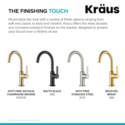 Kraus KPF-2822SFS Oletto Single Handle Kitchen Bar Faucet In Spot Free Stainless Steel thumb #8