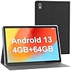 Tibuta Smartpad A10 Tablet 10.1 Pulgadas Android 13 Tablets con Funda, 4+64GB ROM Procesador Quad-Core 5000mAh Batería, 1280×800 IPS HD Pantalla Táctil 5MP+8MP Cámara, Bluetooth, WiFi, GPS Tablets